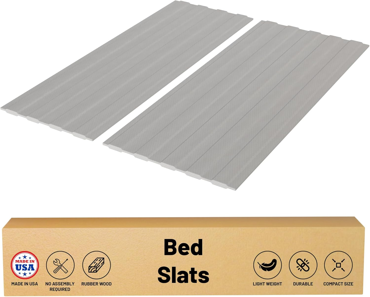 Heavy Duty 0.75-Inch Grey Vertical Wooden Bunkie Board Queen Bed Slats