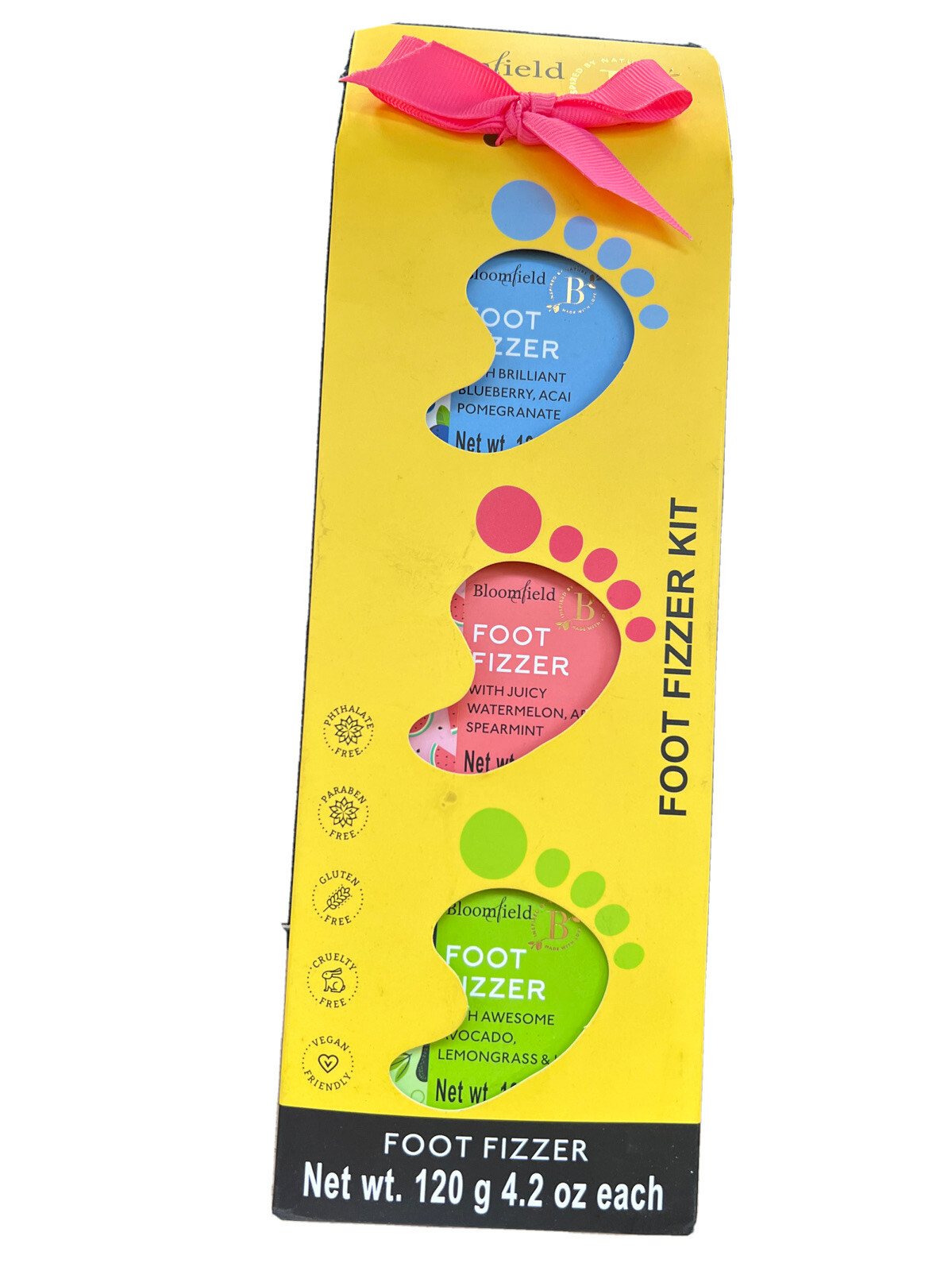 GIFT SET Bloomfield Foot Fizzer Kit Inspired by Nature 3 Piece