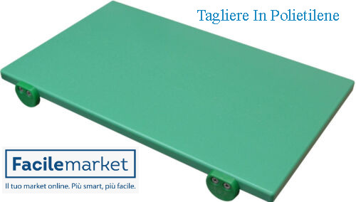 Tagliere Professionale per Verdure Verde 50x40x3 con Fermi Stabili