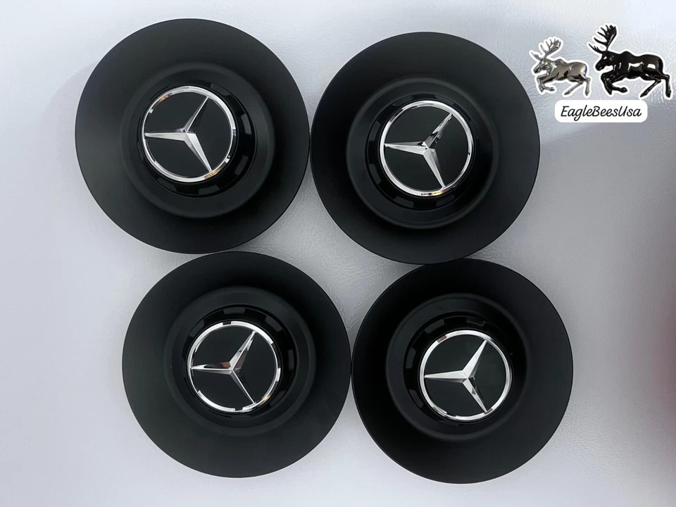 4x Tapas centrales negras Mercedes Benz G63 G550 G Wagon AMG ruedas A0004003400 Foto 4 de 4