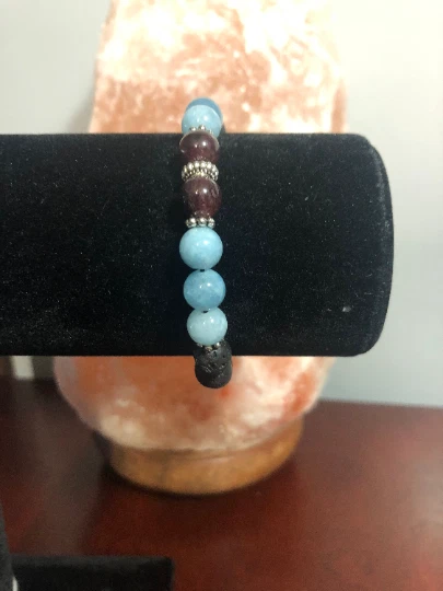 Paz y Tranquilidad Zen Meditación Cristal Curación Intención Pulsera Granate  Foto 3 de 4