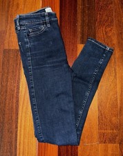 ABERCROMBIE  FITCH Dark Blue Denim SUPER SKINNY HIGH RISE  Size 0s  W 25 L 29