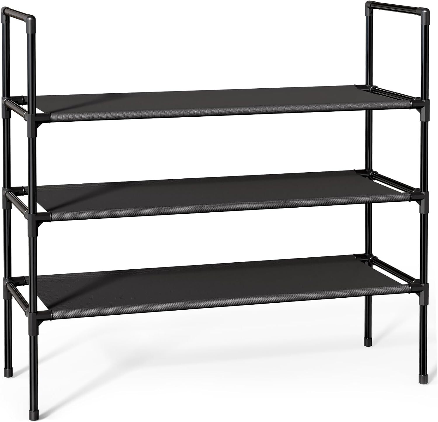 3-Tier Non-Woven Fabric Shoe Rack for Closet or Garage Storage-image