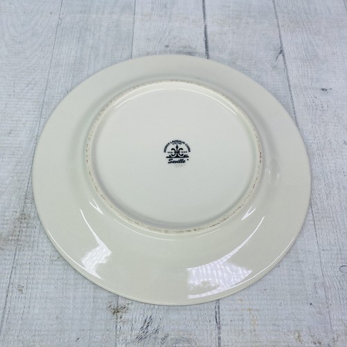 Homer Laughlin China SEVILLE Blue GreenDots Lines White 9" Lunch Plates Set 5 - Picture 11 of 20