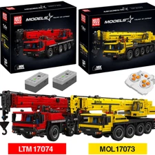 Mould King 17073  17074 Technic Engineering RC STEM Construction Crane Brick Set