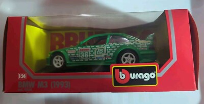 Burago 1:24 BMW M3 1993 Tic Tac Green Diecast 1993 Car #0544 - in