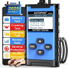Autophix BAS100 Car Battery Tester 12/24V Load Cranking Charging Test Analyzer