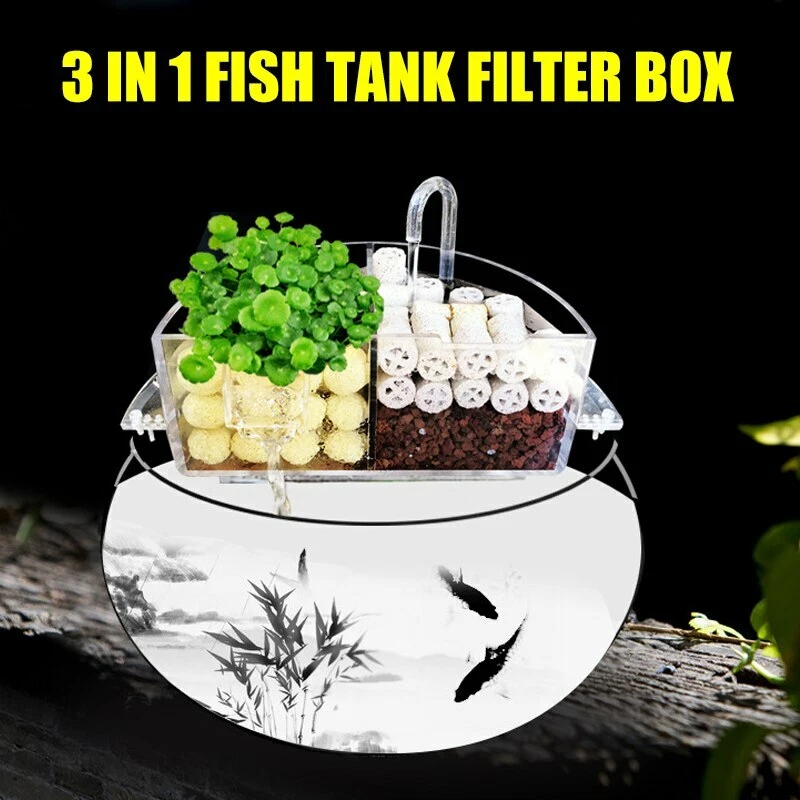 3-in-1 Aquarium Fish Tank Filter Box Acrylic External Hanging Water Purifier - Image 2 of 4