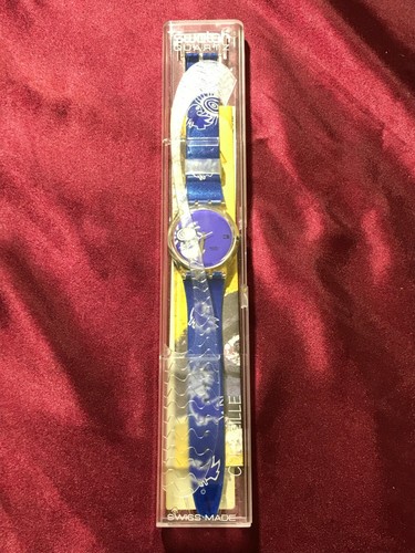 Uhr SWATCH Gent VIVE LA PAIX (GK206)-NEU/NOS-Friedenstaube-Blau/Weiß-Corneille - Bild 2 von 5