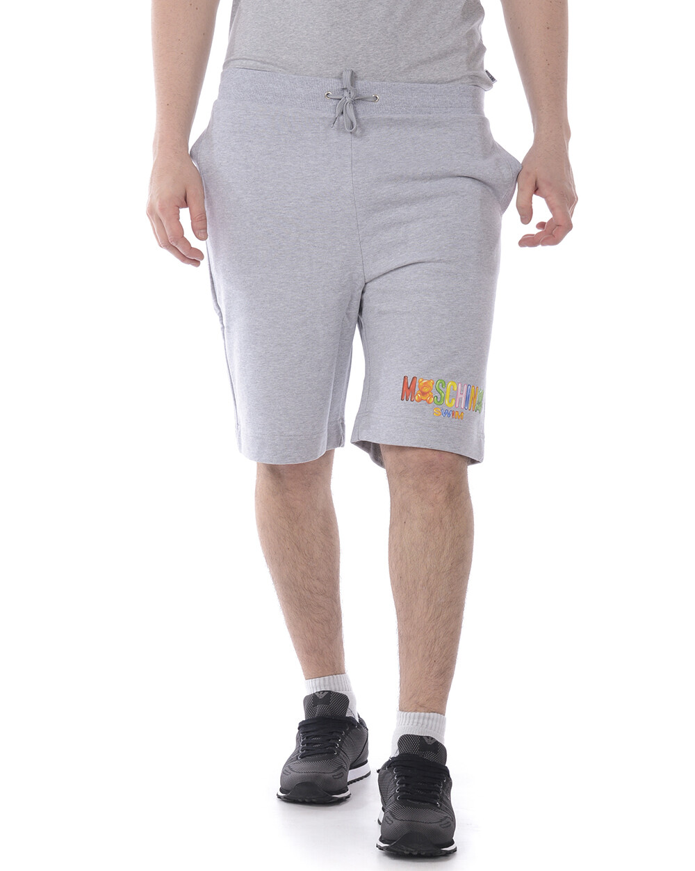 Мужские шорты Moschino Swim Short из хлопка серого цвета A4201 2318 489 Sz S ДЕЛАЮТ ПРЕДЛОЖЕНИЕ