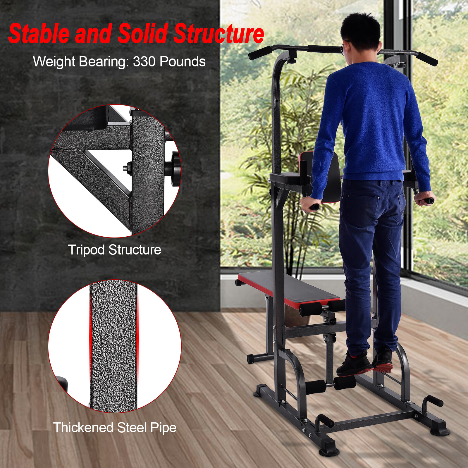 Details zu Klimmzug Klimmzugstange Pull Up Rack Stand Kraftstation Hantelbank Dipstation Neuer Klassiker