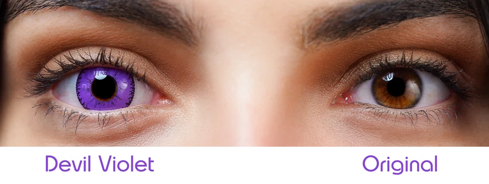 Kontaktlinsen farbig lila ohne Stärke farbig Jahreslinsen Halloween Devil violet - Bild 2 von 4