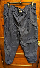 Vtg 90s Nike White Tag Nylon Windbreaker Pants Navy XL Lined Ankle-Zip Hip-Hop