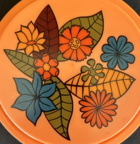Vintage Küchen Kanister Orange Blumen Hartplastik Retro 70er Rubbermaid - Bild 7 von 9