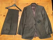Jos. A. Bank Reserve 46L 40 W  Brown plaids, Wool Suit, Jacket And Pants