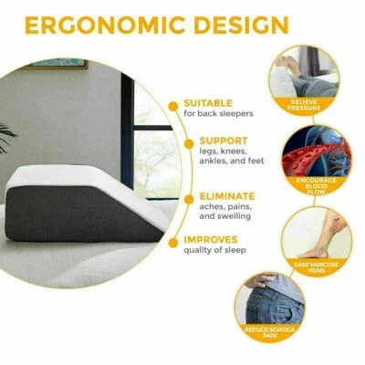 PARAGON Leg Pillow Elevating Wedge Foam Rest Pillow Back Hip Knee Support UK Made