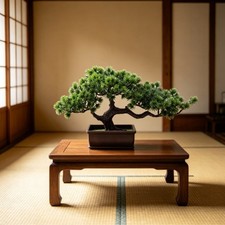 Realistic Artificial Pine Bonsai for Home Office Desktop Decor 32cm Width
