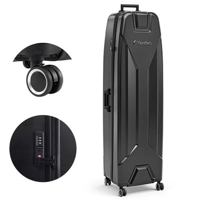 Sturdum Hard Shell Golf Travel Case w/TSA Lock, ABS Cover, Wheels, Fits 48'' Bags