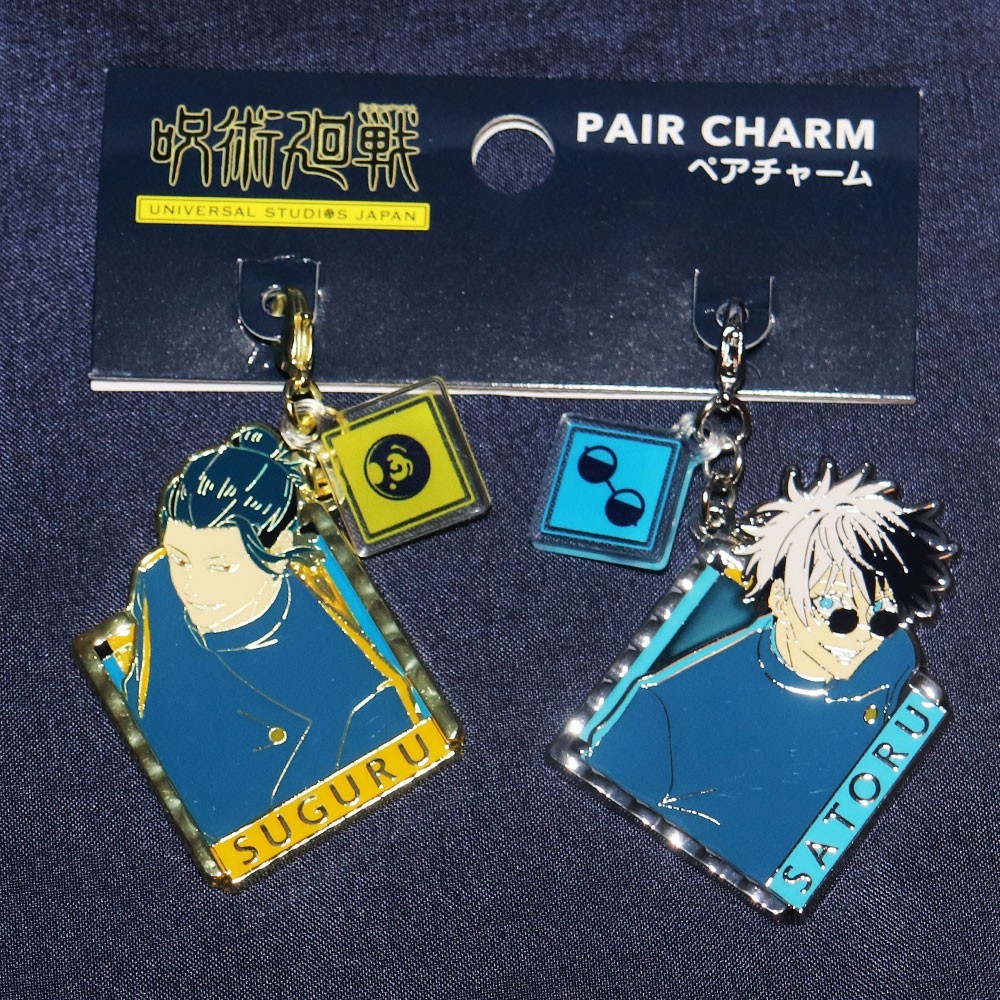 アクセサリー Yuyan Gotou USJ Japan Jujutsu Kaisen Pair Charm Keychain set Satoru GoJo