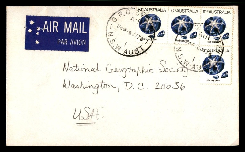 Mayfairstamps Australia 1976 10 cents star sapphire to Washington DC USA air mai