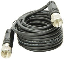 18' RG-58A/U Coaxial Cable With Pl-259 Connectors 18 Foot, black