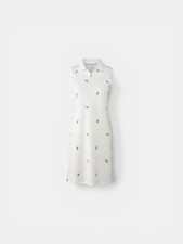 New T By Talbots UPF 50 Pique Sleeveless Polo Dress 1/4 Zip Medium Pickleball