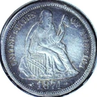1874 LIBERTY SEATED DIME - ARROWS VARIETY - 90% SILVER - 17.9 mm - DLS 002