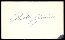 Bill Zinser Senators Baseball Signed Index Card Auto *CA1941