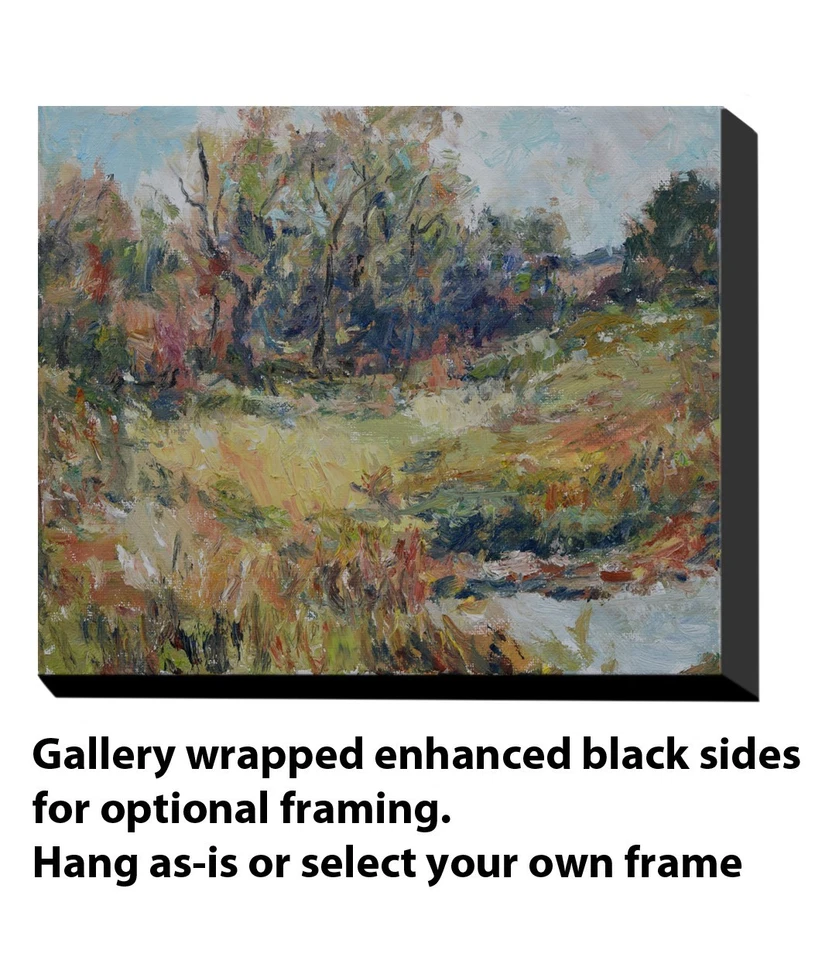 Pintura al óleo artística original RM Mortensen "Shady Grove" paisaje árboles campos flores Foto 2 de 2