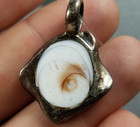 Vtg Sterling Silver Freeform Modernist Seashell Pendant (S28) — photo 4
