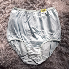 Shiny Nylon Cotillion Granny Panties Size 6 Light Blue NWT Cotton Gusset