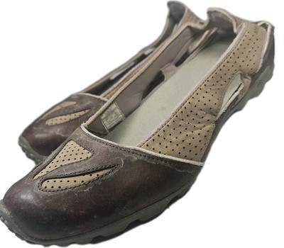 Merrell Slip On Flat Leather Women Sz8 Brown Gorp Boho Walk Work Gym Y2k Yoga(7A