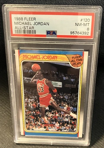 1988 Fleer All-Star #120 MICHAEL JORDAN Chicago Bulls Graded PSA 8 NM+