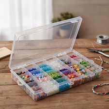 Clear Plastic Bead Organizer - 36 Adjustable Compartments for Jewelry Crafts