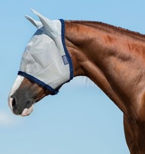 Amigo Fly Mask - Silver/Navy