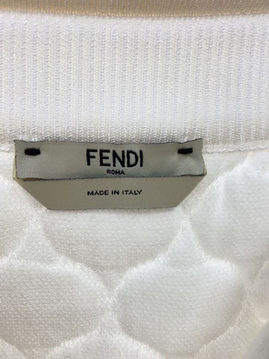 FENDI Quilted Knit Skirt, Size 38, Rayon, White, FZQ614 thumbnail 4