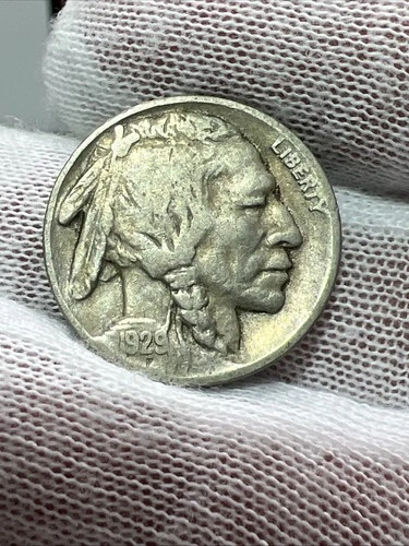 1929 D Full Date 2/3 Horn Higher Grade Buffalo Nickel Better Date US Coin!