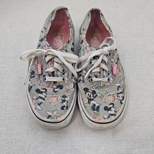 Vans x Disney Authentic Mickey Mouse Floral Canvas Skate Sneakers Women 6.5