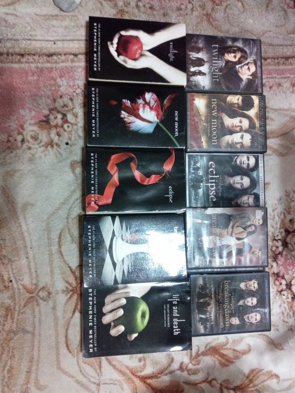 The Twilight Saga DVDS And Books Including Life And Death And Mug With Spoon.
