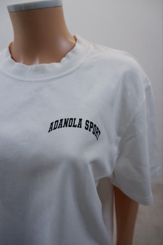 Adanola Womens Oversized Fit T Shirt Top Size M Medium Short Sleeve White Logo - Picture 2 of 8