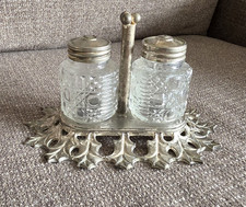 Clear Glass Salt & Pepper Shakers Set of 3 w/...