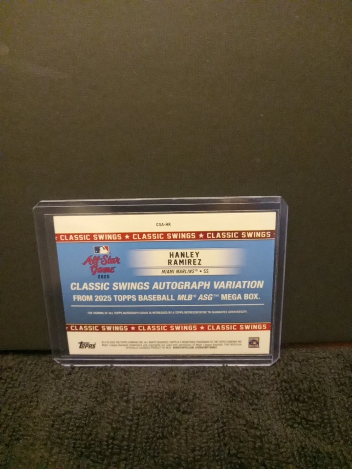 2025 Topps ASG Hanley Ramirez Classic Swings Auto Black Foil #3/10 - Image 2 of 3