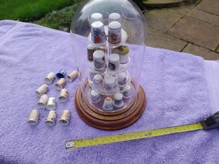 Thimble collection for sale In Display Dome Stand & Thimbles Perfect Cond