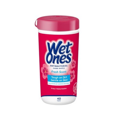 Wet Ones Antibacterial Hand Wipes Fresh Scent Disinfecting Wet Cleansing 40ct