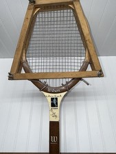 Vintage Wilson Chris Evert Autograph Wooden Tennis Racquet Flex Fibre Face