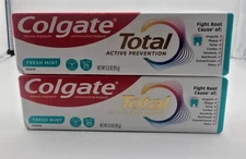 Colgate Total Fresh Mint Stripe Paste Toothpaste 3.3Oz  Lot Of 2