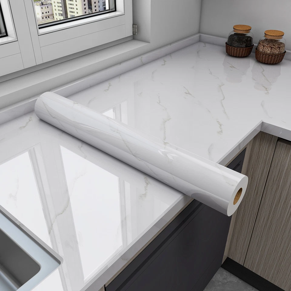 2 Rolls Marble Contact Paper for Countertops,Self Adhesive Peel &Stick Wallpaper - Image 2 of 4
