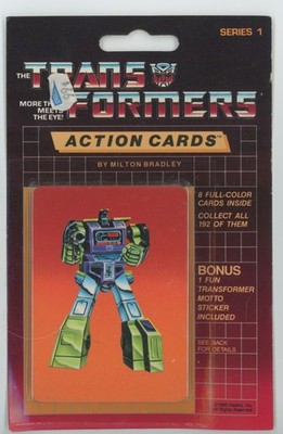 1985 Hasbro Transformers Action Card Unopened Pack #120 Hook (Orange)