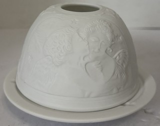 Sorelle Fine Porcelain Angels Cherubs Fairy Lithophane Lamp Light Votive Holder!