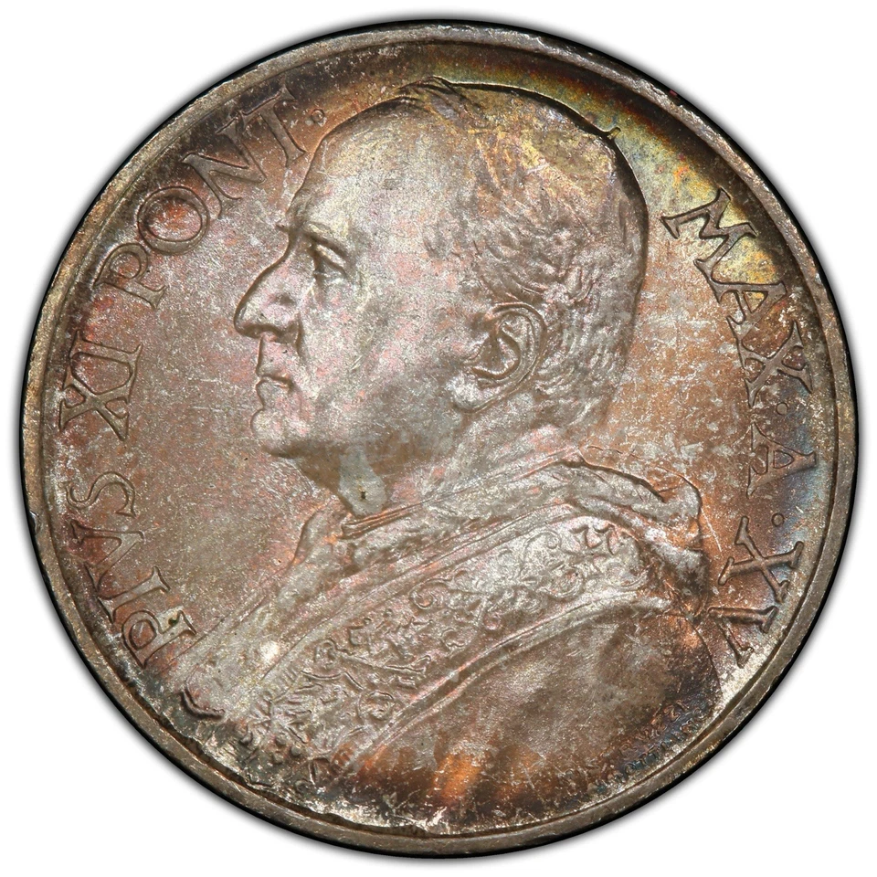 1936 Vatican City 5 Lire Silver Coin PCGS MS67 * Low Mintage * RARE High Grade - Image 2 of 4